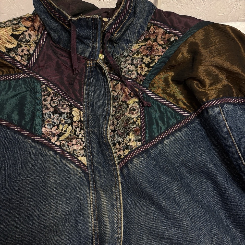 Current Seen Denim Jacket Vintage Patchwork Boho … - image 3